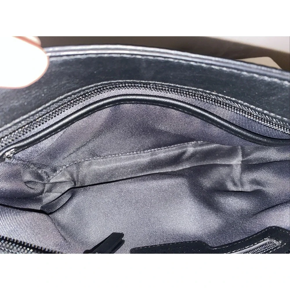 Simply Vera Wang Adrienne Top Zip Black Chain Strap Crossbody Bag